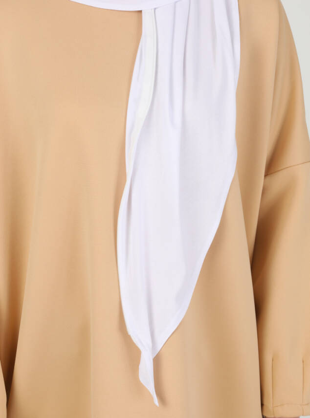 Stretch Viscose Shawl with Zipper Detail - 10
