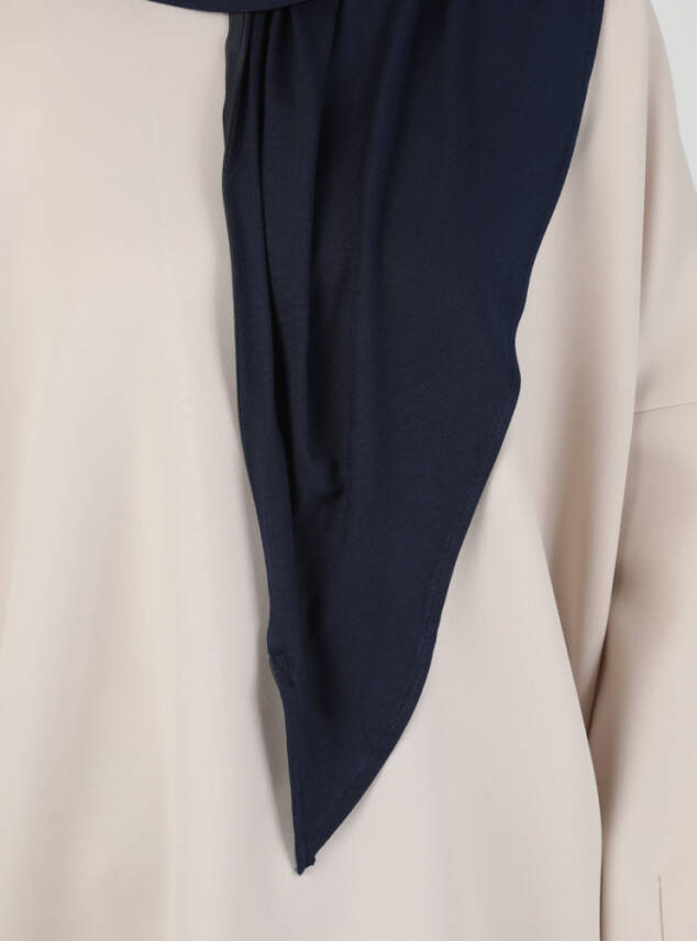 Stretch Viscose Shawl with Zipper Detail - 15