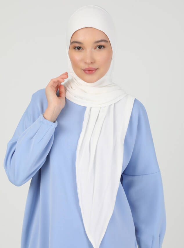 Stretch Viscose Shawl with Zipper Detail - 18