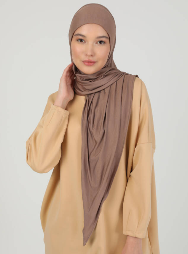 Stretch Viscose Shawl with Zipper Detail - 29