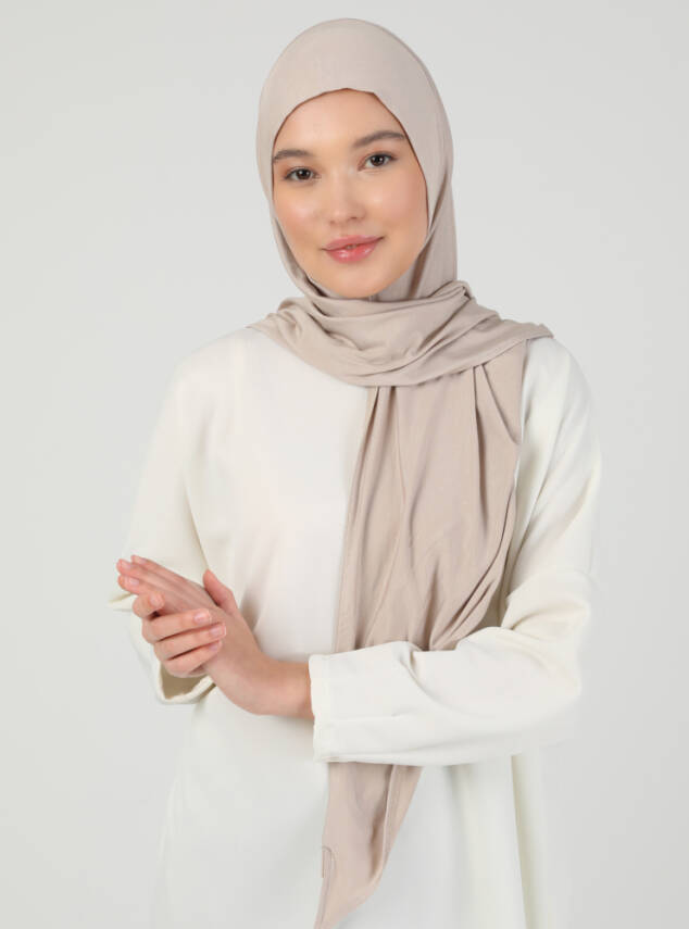 Stretch Viscose Shawl with Zipper Detail - 34