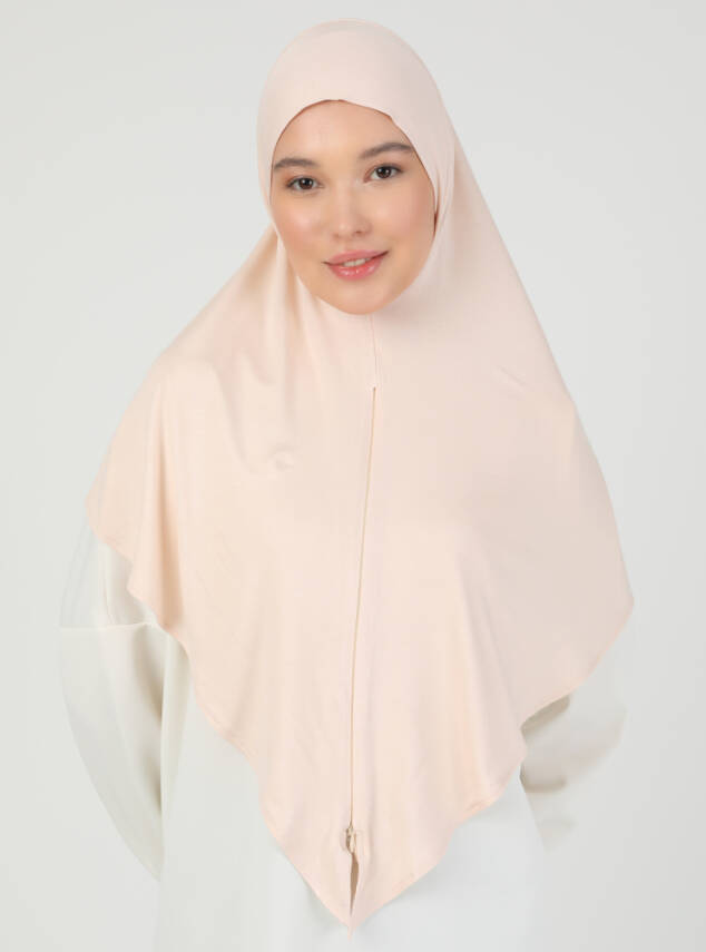 Stretch Viscose Shawl with Zipper Detail - 38
