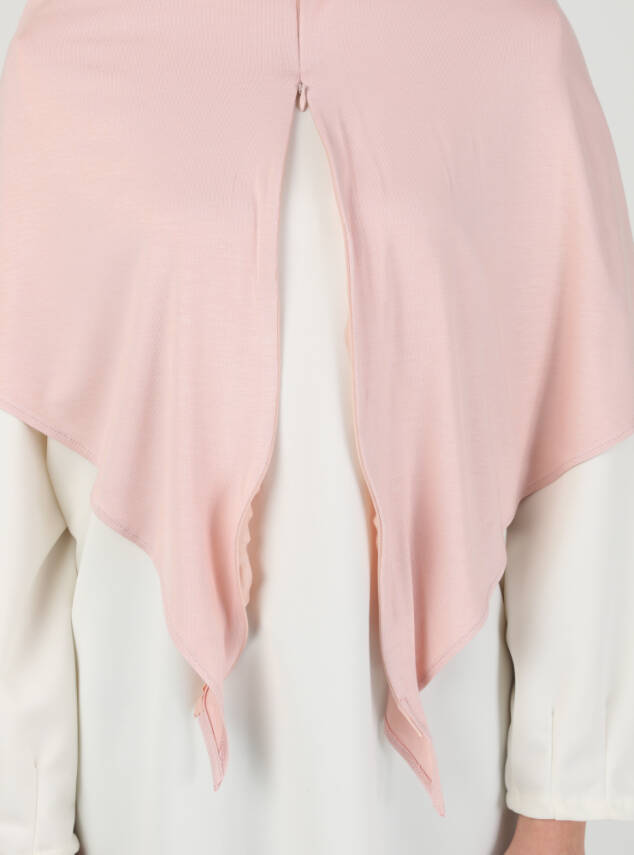 Stretch Viscose Shawl with Zipper Detail - 42