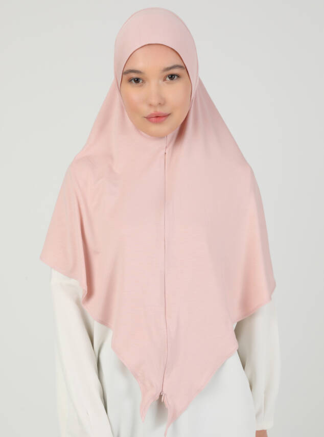 Stretch Viscose Shawl with Zipper Detail - 43