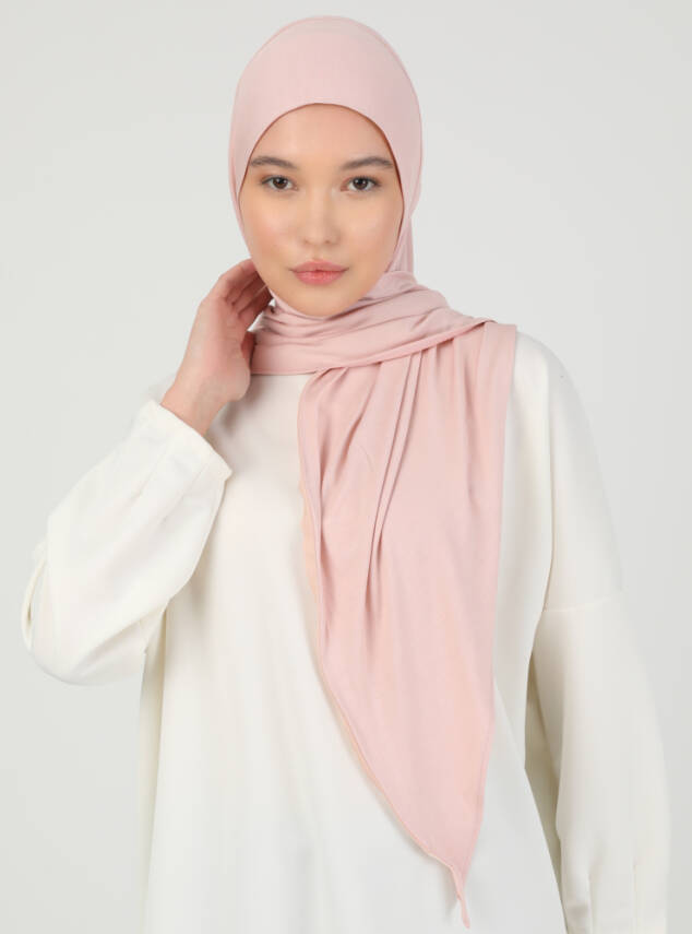 Stretch Viscose Shawl with Zipper Detail - 44