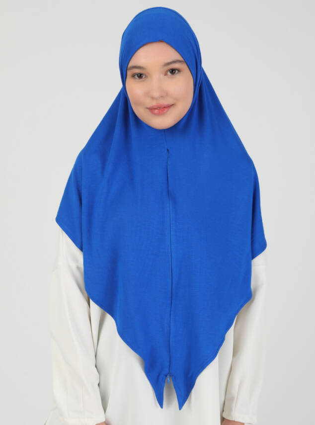 Stretch Viscose Shawl with Zipper Detail - 48