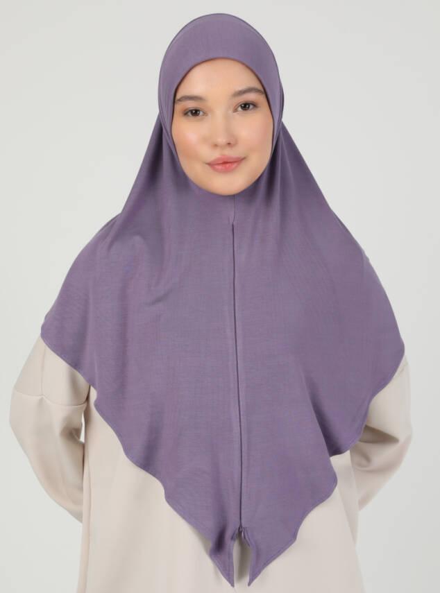 Stretch Viscose Shawl with Zipper Detail - 53