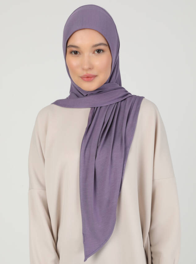 Stretch Viscose Shawl with Zipper Detail - 54