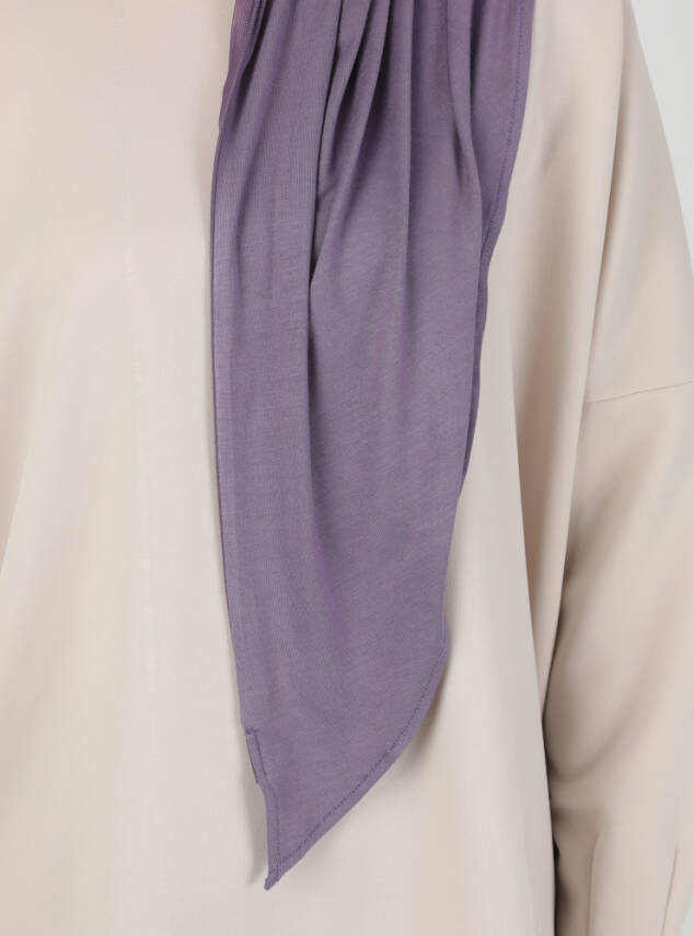 Stretch Viscose Shawl with Zipper Detail - 56