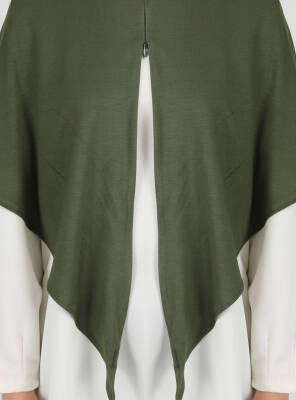 Stretch Viscose Shawl with Zipper Detail - 57