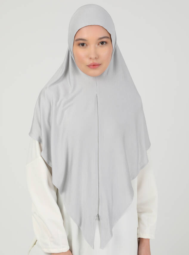 Stretch Viscose Shawl with Zipper Detail - 63