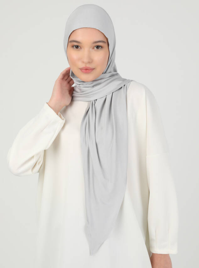 Stretch Viscose Shawl with Zipper Detail - 64