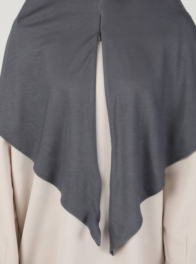 Stretch Viscose Shawl with Zipper Detail - 67