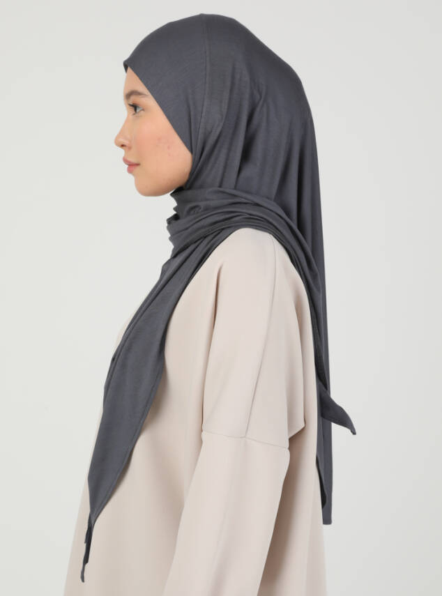 Stretch Viscose Shawl with Zipper Detail - 70