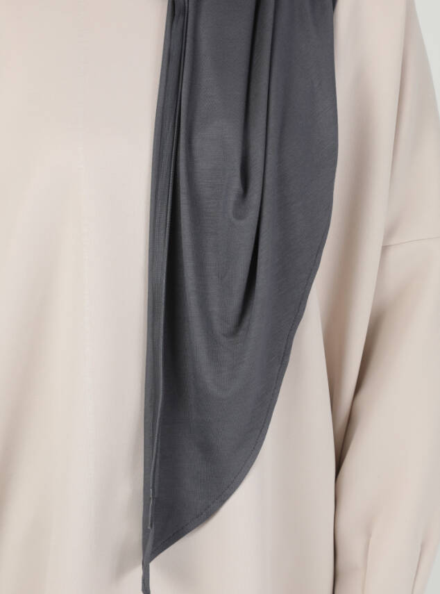 Stretch Viscose Shawl with Zipper Detail - 71