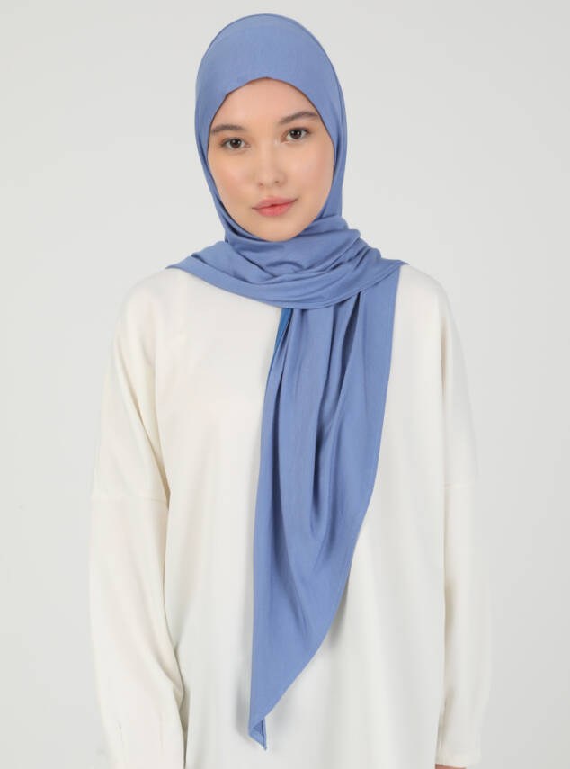 Stretch Viscose Shawl with Zipper Detail - 79