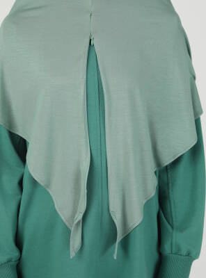 Stretch Viscose Shawl with Zipper Detail - 82