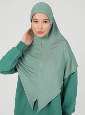 Stretch Viscose Shawl with Zipper Detail - 83