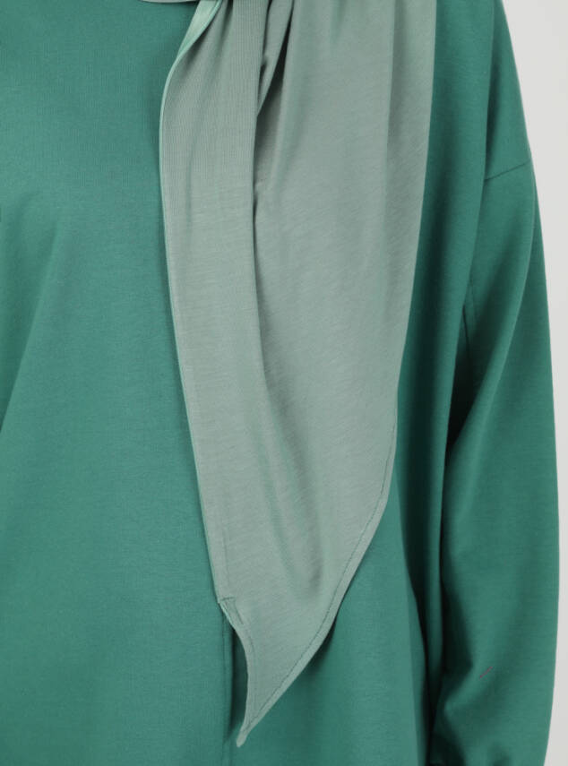 Stretch Viscose Shawl with Zipper Detail - 86