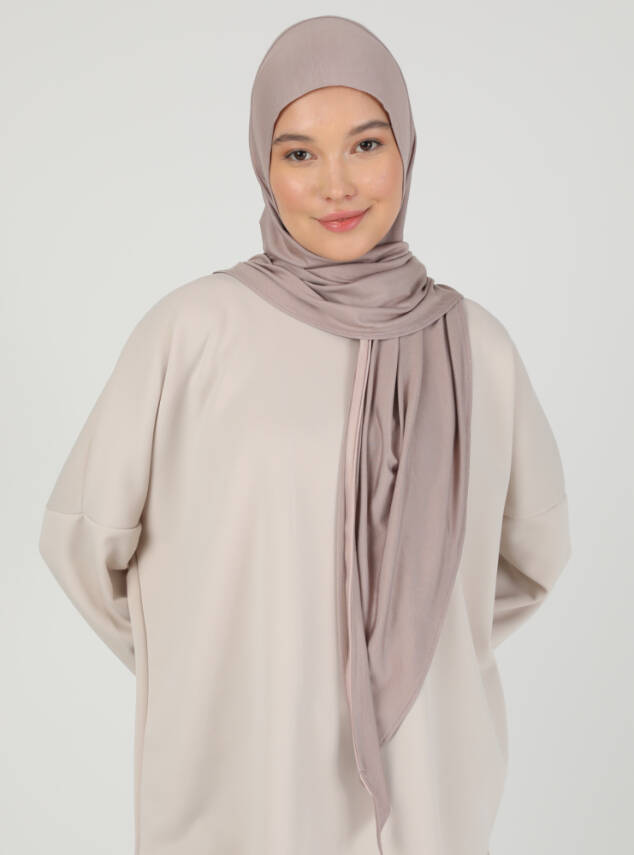 Stretch Viscose Shawl with Zipper Detail - 89