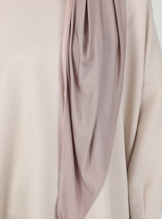 Stretch Viscose Shawl with Zipper Detail - 91