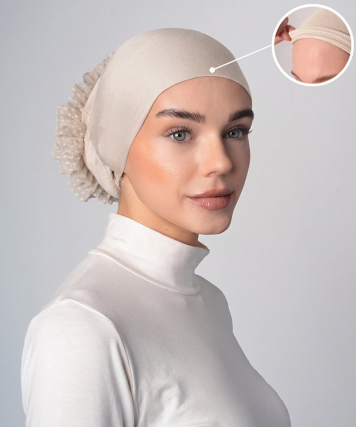 Non-Slip Bandana Underscarf with Bun - 25