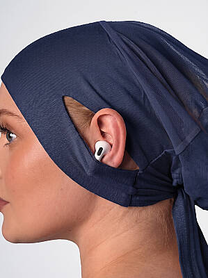 Headphone-Friendly Non-Slip Wide Underscarf - Silicone Grip Wide Underscarf - 11