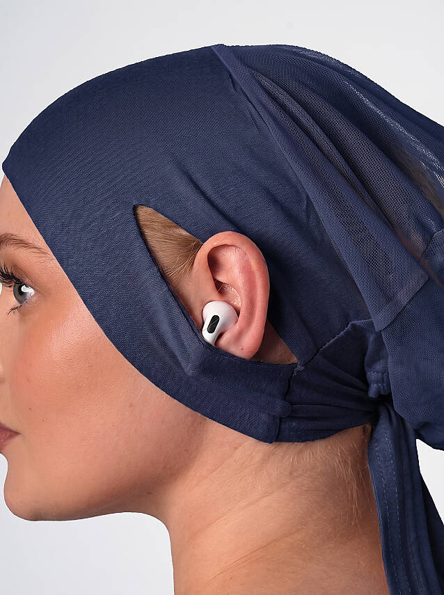 Headphone-Friendly Non-Slip Wide Underscarf - Silicone Grip Wide Underscarf - 11