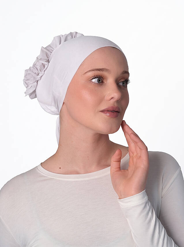 Parizyen Kumaş Topuzlu Büyük Bone- Ultra İnce Topuzlu Bone - 9
