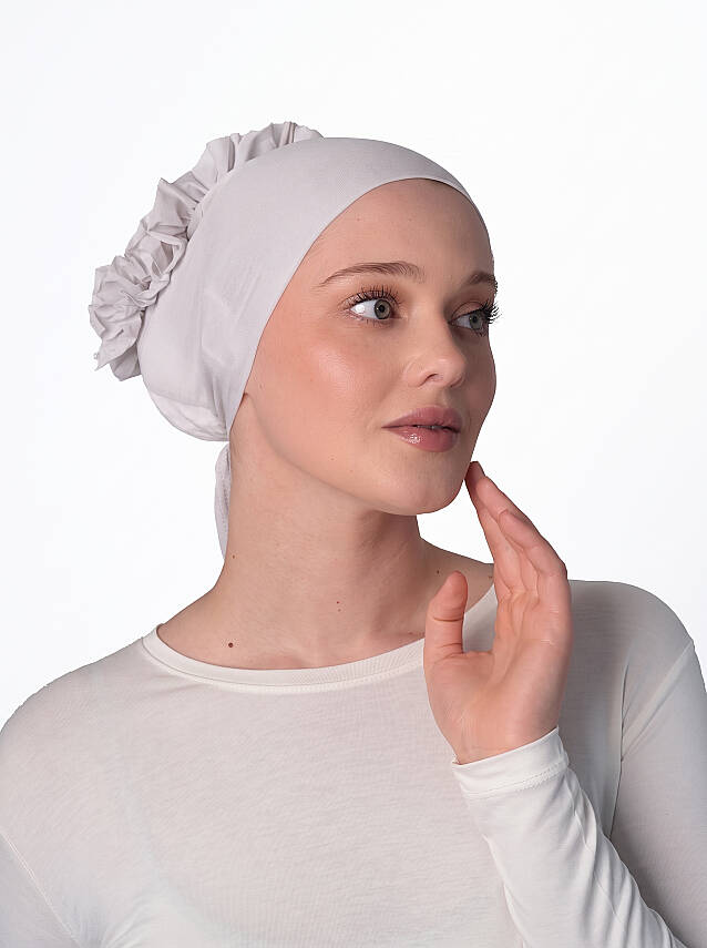 Parizyen Kumaş Topuzlu Büyük Bone- Ultra İnce Topuzlu Bone - 37