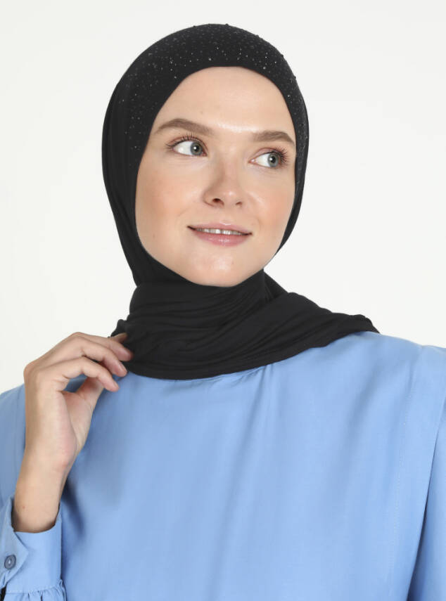 Rhinestone Detail Viscose Shawl - 2