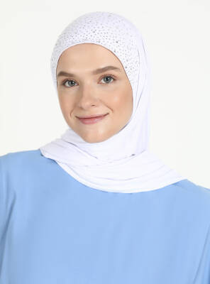 Rhinestone Detail Viscose Shawl - 6