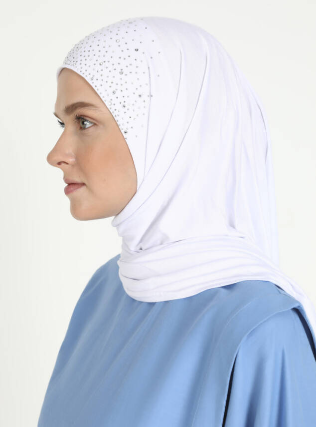 Rhinestone Detail Viscose Shawl - 8