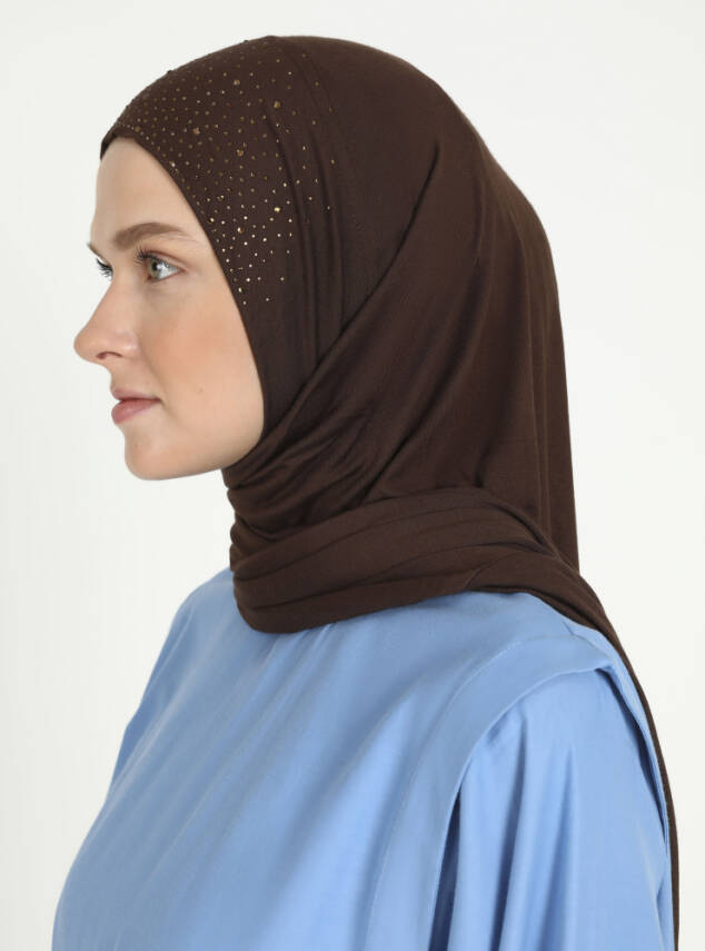 Rhinestone Detail Viscose Shawl - 1