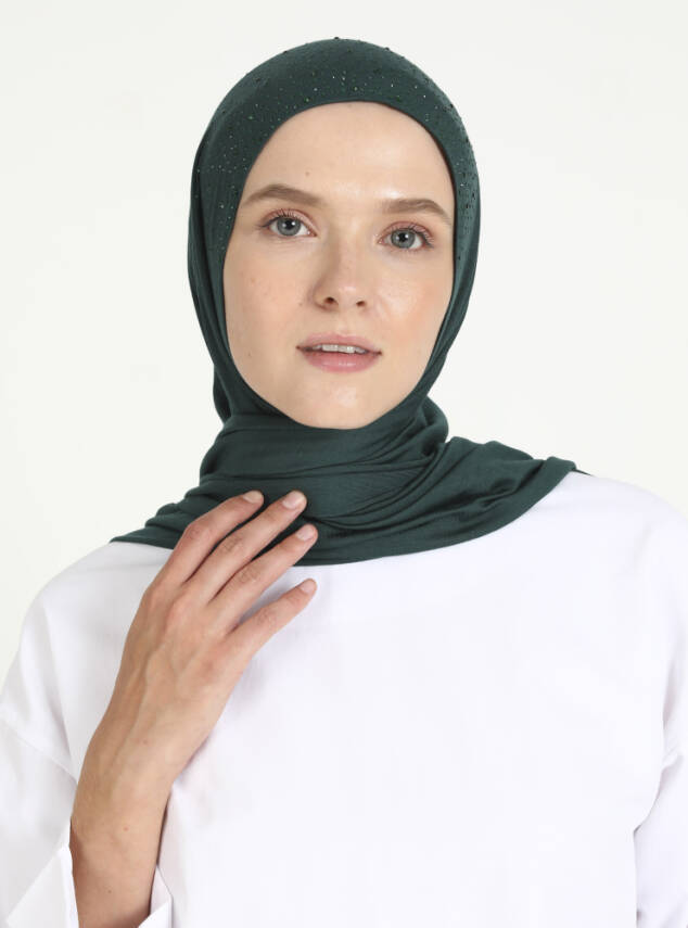 Rhinestone Detail Viscose Shawl - 53